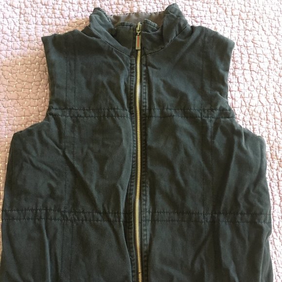 UnionBay Jeans Gilet Sleeveless Bomber Coat Jacket Gray Black Reversible Cotton - Picture 3 of 12